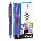 Pilot® FriXion Clicker Erasable Gel Pen, Retractable, Fine 0.7 mm, Purple Ink, Purple Barrel, Dozen (PIL31455)