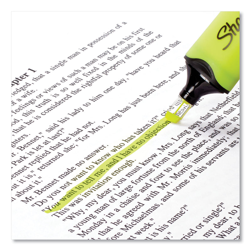 Sharpie® Clearview Tank-Style Highlighter, Yellow Ink, Chisel Tip, Yellow/Black/Clear Barrel, 3/Pack (SAN1904613) Pack of 3
