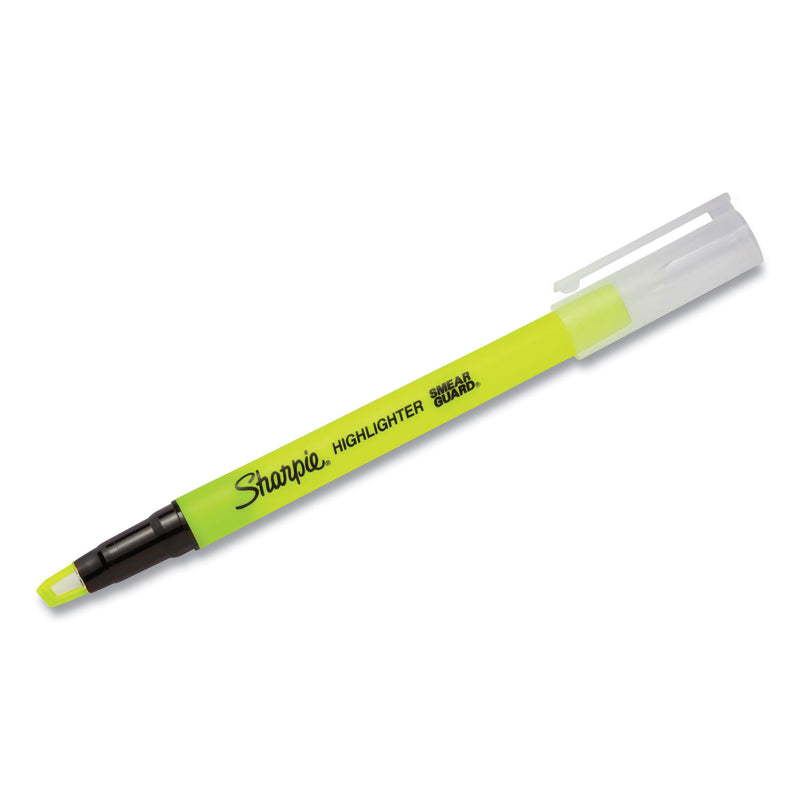 Sharpie® Clearview Pen-Style Highlighter, Fluorescent Yellow Ink, Chisel Tip, Yellow/Black/Clear Barrel, 3/Pack (SAN1950745) Pack of 4
