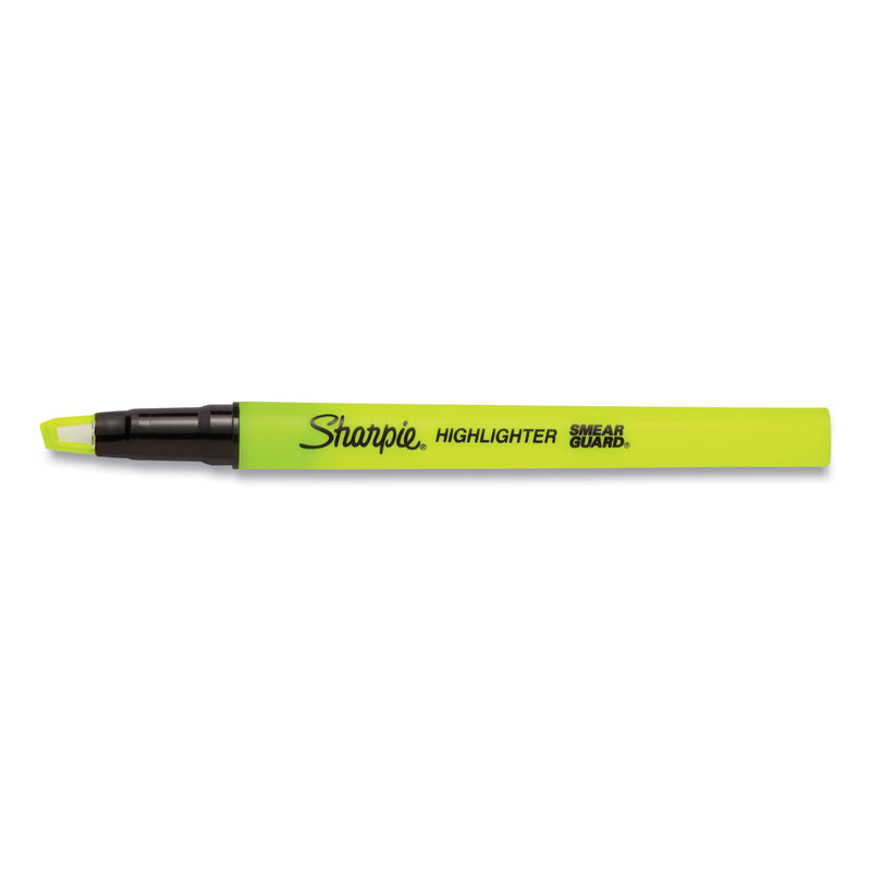 Sharpie® Clearview Pen-Style Highlighter, Fluorescent Yellow Ink, Chisel Tip, Yellow/Black/Clear Barrel, 3/Pack (SAN1950745) Pack of 4