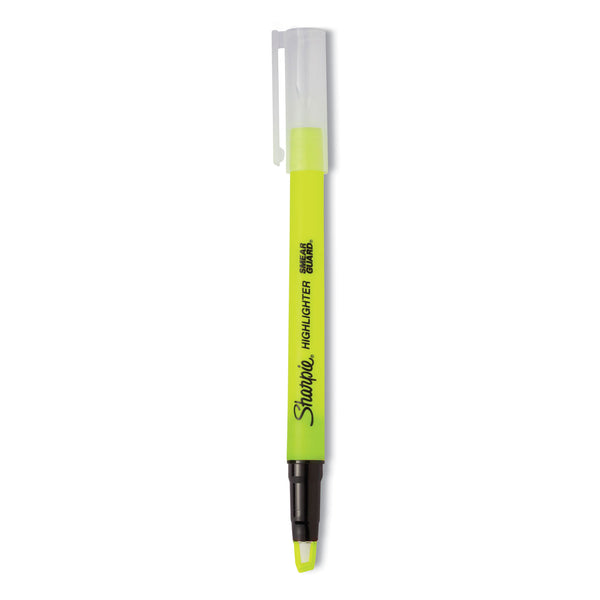 Sharpie® Clearview Pen-Style Highlighter, Fluorescent Yellow Ink, Chisel Tip, Yellow/Black/Clear Barrel, 3/Pack (SAN1950745) Pack of 4