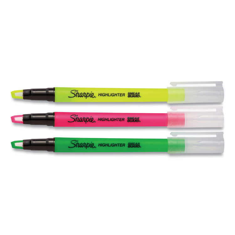 Sharpie® Clearview Pen-Style Highlighter, Assorted Ink Colors, Chisel Tip, Assorted Barrel Colors, 3/Pack (SAN1950748)
