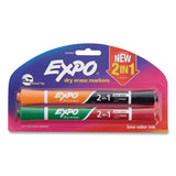 EXPO® 2-in-1 Dry Erase Markers, Medium Chisel Tip, Assorted Colors, 2/Pack (SAN1944654) Pack of 2