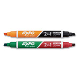 EXPO® 2-in-1 Dry Erase Markers, Medium Chisel Tip, Assorted Colors, 2/Pack (SAN1944654) Pack of 2