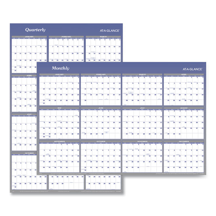 AT-A-GLANCE® Vertical/Horizontal Erasable Quarterly/Monthly Wall Planner, 32 x 48, 12-Month (Jan to Dec): 2024 (AAGA1152)