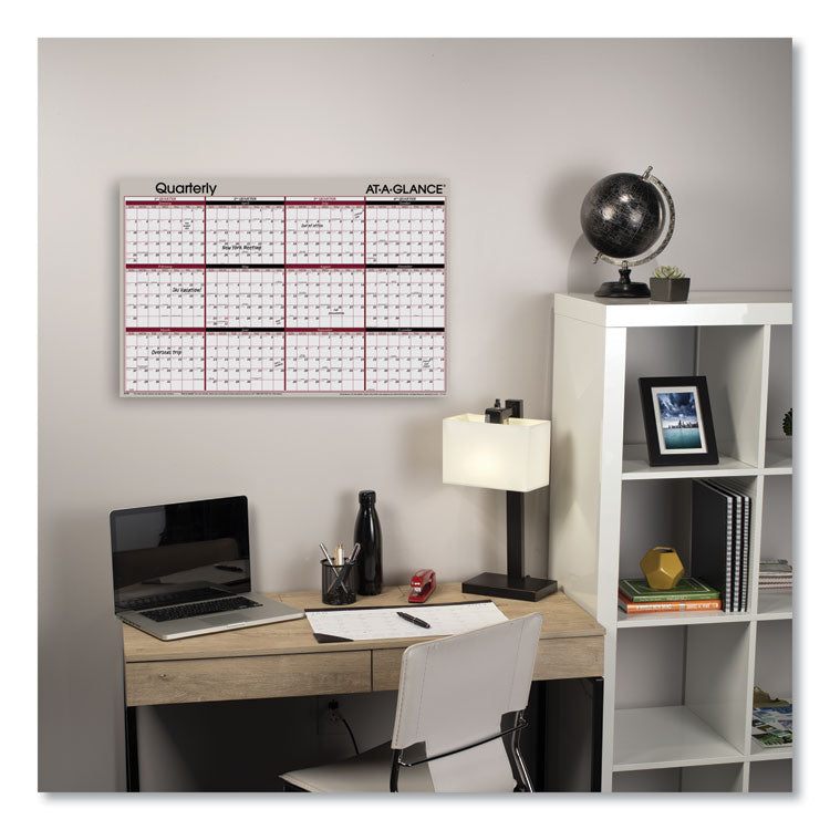 AT-A-GLANCE® Vertical/Horizontal Erasable Quarterly/Monthly Wall Planner, 24 x 36, White/Black/Red Sheets, 12-Month (Jan to Dec): 2023 (AAGA123)