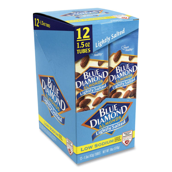 Blue Diamond® Low Sodium Lightly Salted Almonds, 1.5 oz Tube, 12 Tubes/Carton, Ships in 1-3 Business Days (GRR22000736) Each