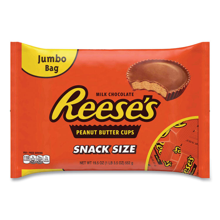 Reese's® Snack Size Peanut Butter Cups, Jumbo Bag, 19.5 oz Bag, Ships in 1-3 Business Days (GRR24600012) Each