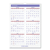 AT-A-GLANCE® Monthly Wall Calendar with Ruled Daily Blocks, 12 x 17, White Sheets, 12-Month (Jan to Dec): 2024 (AAGPM228)
