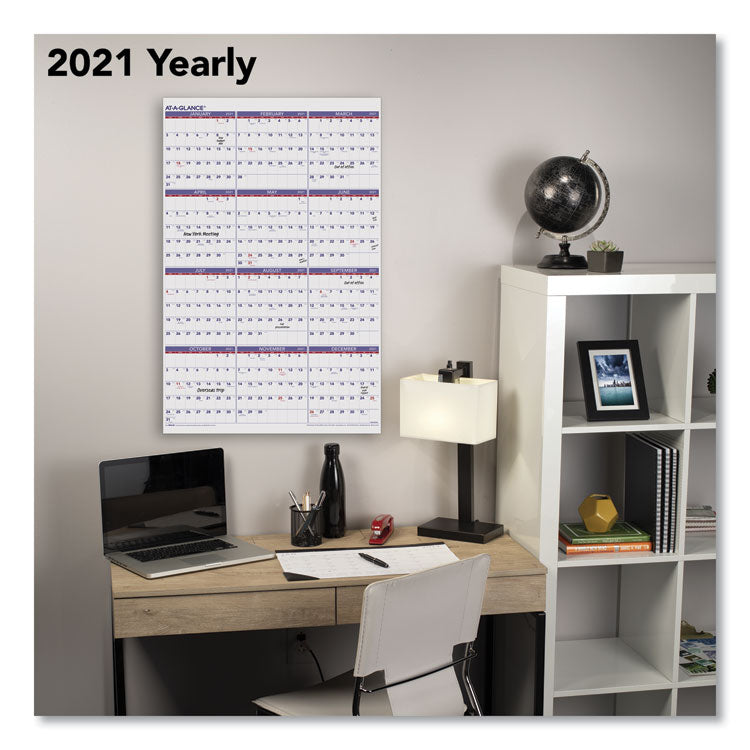 ATAGLANCE® AAGPM1228 Yearly Wall Calendar, 24 x 36, White Sheets, 12