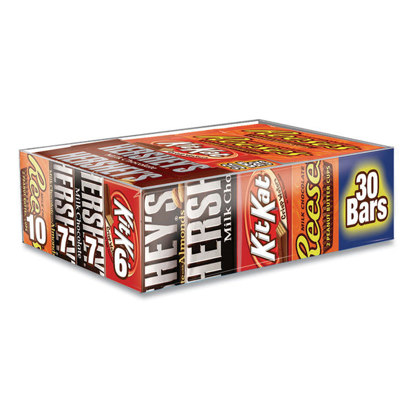 Hershey®'s Full Size Chocolate Candy Bar Variety Pack, Assorted 1.5 oz Bar, 30 Bars/Box, Ships in 1-3 Business Days (GRR24600031) Case of 30