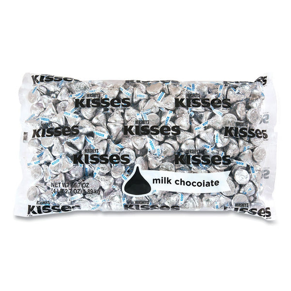 Hershey®'s KISSES, Milk Chocolate, Silver Wrappers, 66.7 oz Bag, Ships in 1-3 Business Days (GRR24600054) Each