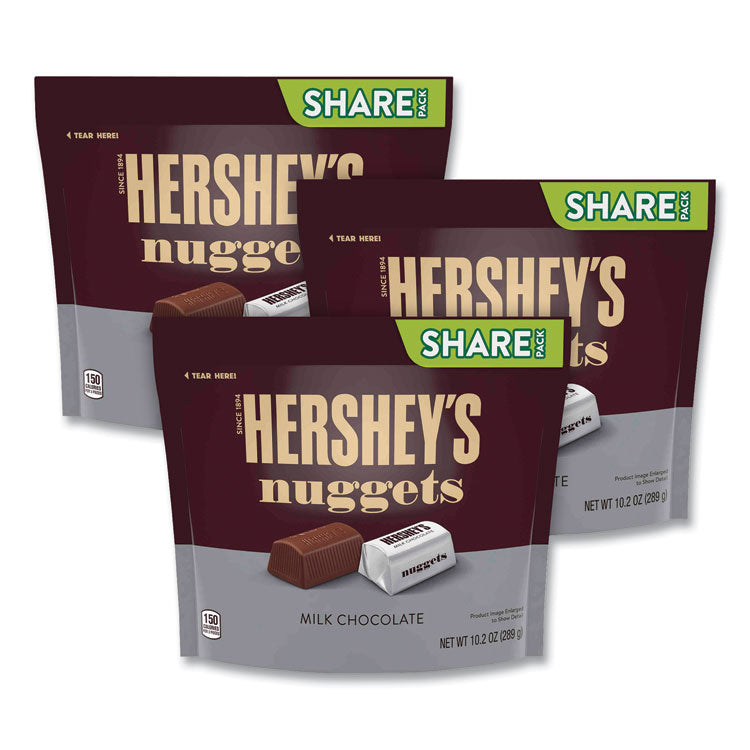 Hershey®'s Nuggets Share Pack, Milk Chocolate, 10.2 oz Bag, 3/Pack, Ships in 1-3 Business Days (GRR24600441) Each