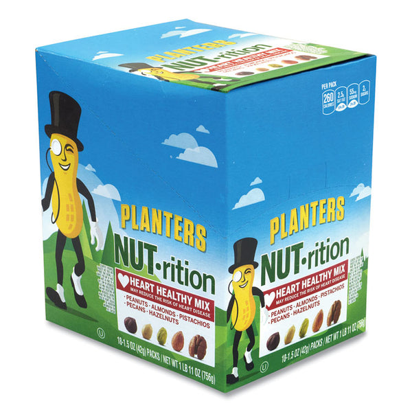 Planters® NUT-rition Heart Healthy Mix, 1.5 oz Tube, 18 Tubes/Carton, Ships in 1-3 Business Days (GRR30700008)