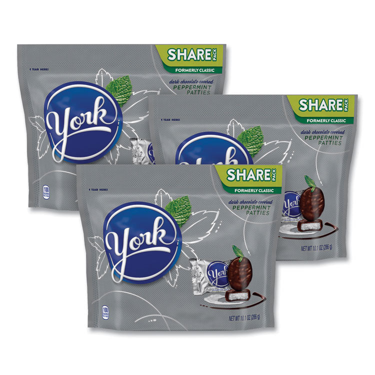 York® Share Pack Peppermint Patties, Miniatures, 10.1 oz Bag, 3 Bags/Pack, Ships in 1-3 Business Days (GRR24600437) Each