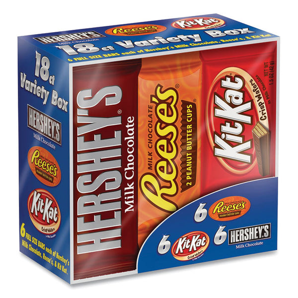 Hershey®'s Full Size Chocolate Candy Bar Variety Pack, Assorted 1.5 oz Bar, 18 Bars/Carton, Ships in 1-3 Business Days (GRR24600349) Each