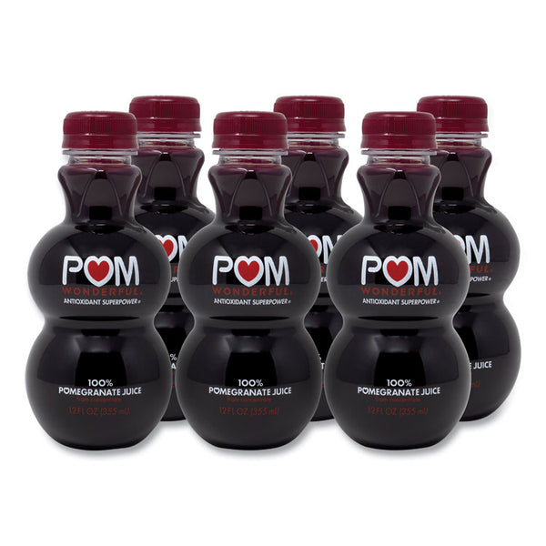 POM Wonderful 100% Pomegranate Juice, 12 oz Bottle, 6/Pack, Ships in 1-3 Business Days (GRR90200448)