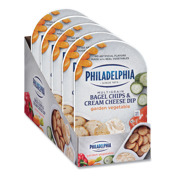 Kraft® Multigrain Bagel Chips and Garden Vegetable Cream Cheese Dip, 2.5 oz, 5/Carton, Ships in 1-3 Business Days (GRR90200454)
