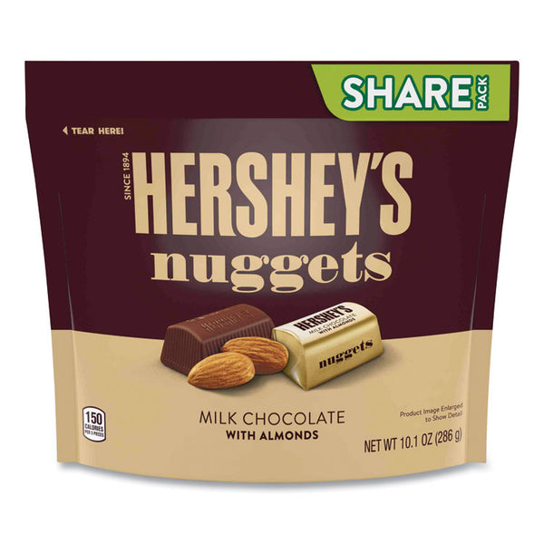 Hershey®'s Nuggets Share Pack, Milk Chocolate with Almonds, 10.1 oz Bag, 3/Pack, Ships in 1-3 Business Days (GRR24600442) Each