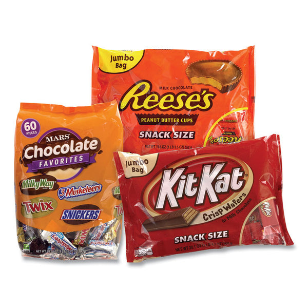 National Brand Chocolate Party Assortment, Mars Asst/Kit Kat/Reese's Peanut Butter Cups, 3 Bag Bundle, Ships in 1-3 Business Days (GRR600B0004)