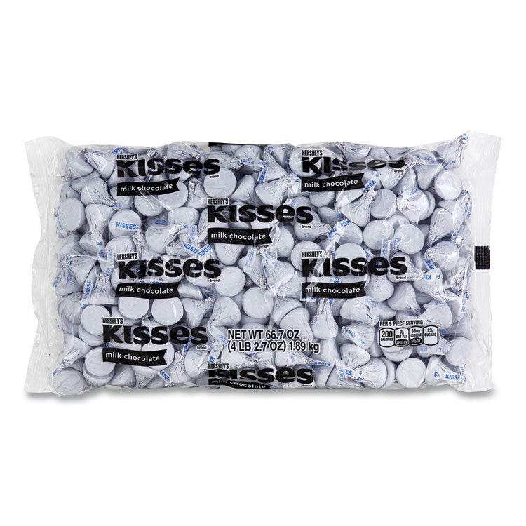 Hershey®'s KISSES, Milk Chocolate, White Wrappers, 66.7 oz Bag, Ships in 1-3 Business Days (GRR24600242) Each