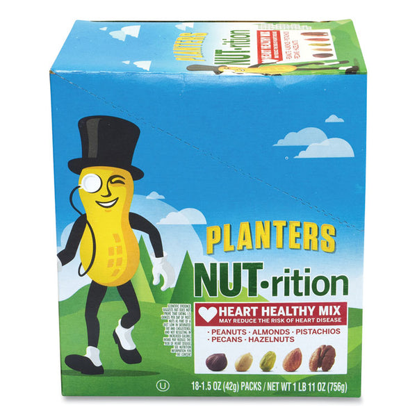 Planters® NUT-rition Heart Healthy Mix, 1.5 oz Tube, 18 Tubes/Carton, Ships in 1-3 Business Days (GRR30700008)