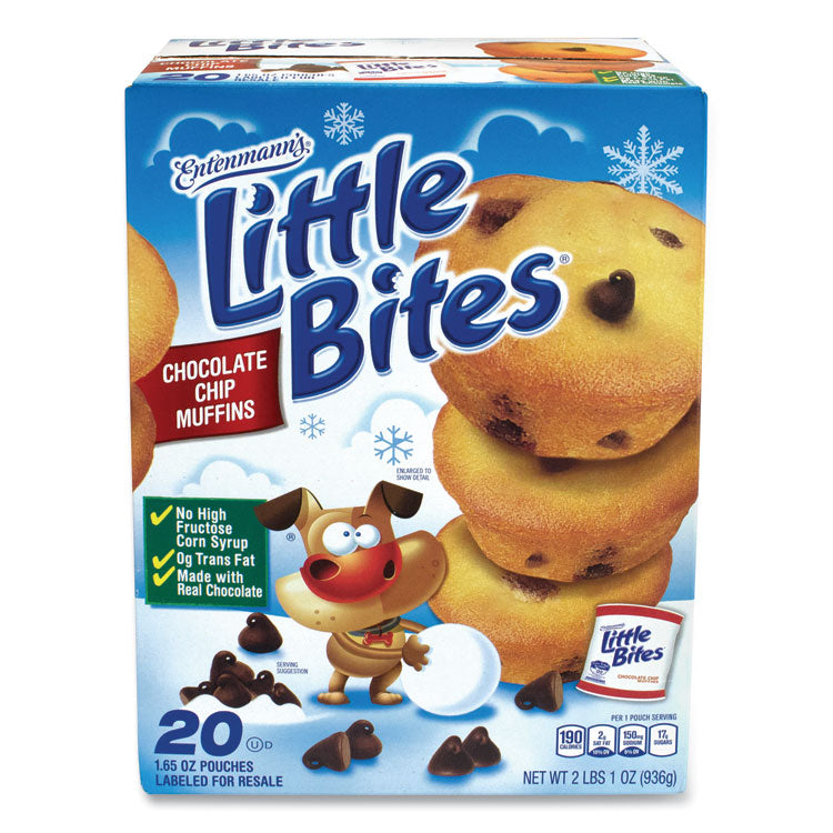 Entenmann's Little Bites® Little Bites Muffins, Chocolate Chip, 1.65 oz Pouch, 20 Pouches/Carton, Ships in 1-3 Business Days (GRR90000016) Each