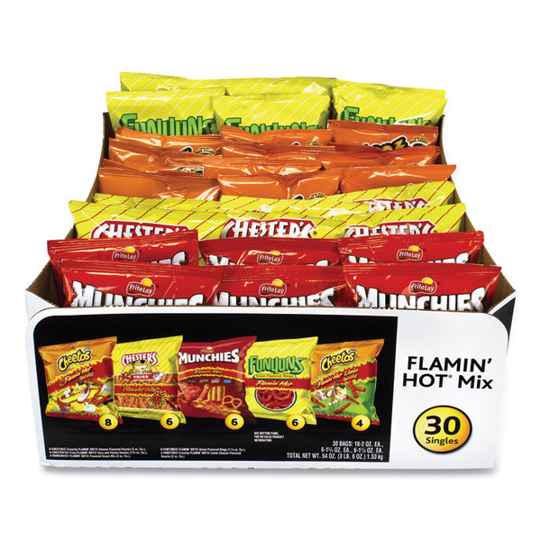 Frito-Lay Flamin' Hot Mix Variety Pack, Assorted Flavors, Assorted Size Bag, 30 Bags/Carton, Ships in 1-3 Business Days (GRR29500007) Each