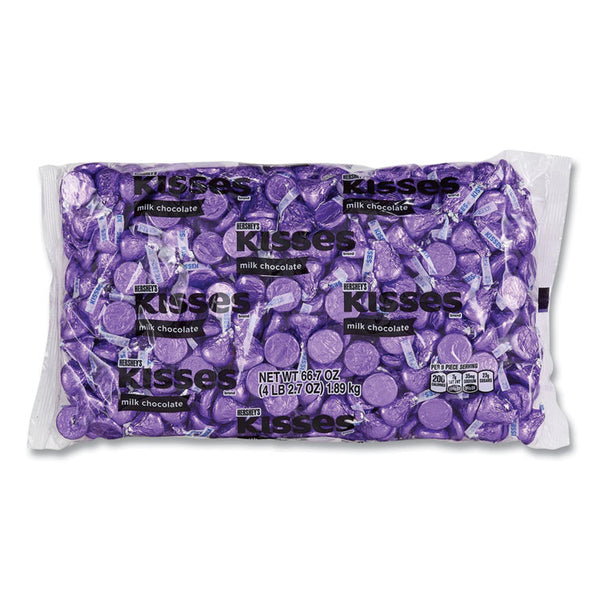 Hershey®'s KISSES, Milk Chocolate, Purple Wrappers, 66.7 oz Bag, Ships in 1-3 Business Days (GRR24600243) Each