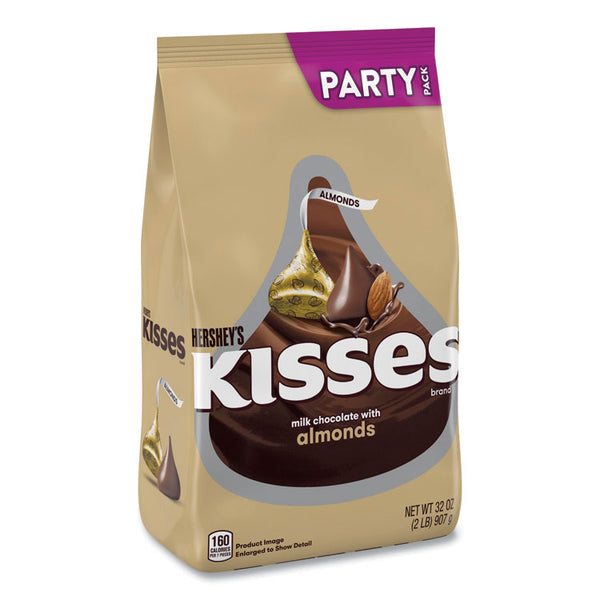 Hershey®'s KISSES Milk Chocolate with Almonds, Party Pack, 32 oz Bag, Ships in 1-3 Business Days (GRR24600418) Each