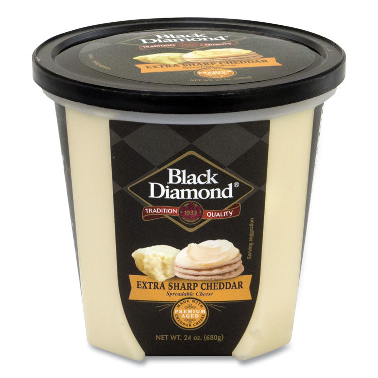 Black Diamond® Extra Sharp White Cheddar Cheese Spread, 24 oz Tub, Ships in 1-3 Business Days (GRR90200077)