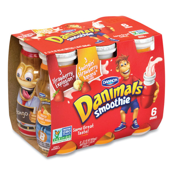 DANNON® Danimals Smoothies, Assorted Flavors, 3.1 oz Bottle, 6/Box, 6 Boxes/Carton, Ships in 1-3 Business Days (GRR90200019)
