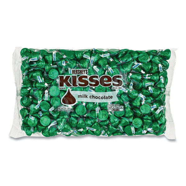 Hershey®'s KISSES, Milk Chocolate, Green Wrappers, 66.7 oz Bag, Ships in 1-3 Business Days (GRR24600087) Each