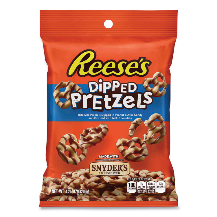 Reese's® Dipped Pretzels, 4.25 oz Bag, 4/Carton, Ships in 1-3 Business Days (GRR24600288) Each