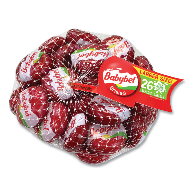 Mini Babybel® Cheese Wheels, Original, 21 oz Bag, 26 Wheels/Carton, Ships in 1-3 Business Days (GRR90200023)