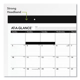 AT-A-GLANCE® Monthly Refillable Desk Pad, 22 x 17, White Sheets, Black Binding, Black Corners, 12-Month (Jan to Dec): 2024 (AAGSK2200)