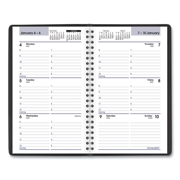 AT-A-GLANCE® DayMinder Block Format Weekly Appointment Book, 8.5 x 5.5, Black Cover, 12-Month (Jan to Dec): 2024 (AAGG20000)