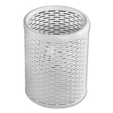 Artistic® Urban Collection Punched Metal Pencil Cup, 3.5" Diameter x 4.5"h, White (AOPART20005WH) Each