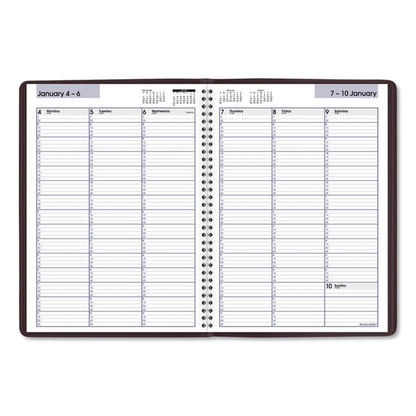 AT-A-GLANCE® DayMinder Weekly Appointment Book, Vertical-Column Format, 11 x 8, Burgundy Cover, 12-Month (Jan to Dec): 2024 (AAGG52014)