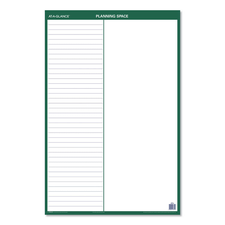 AT-A-GLANCE® Vertical Erasable Wall Planner, 24 x 36, White/Green Sheets, 12-Month (Jan to Dec): 2023 (AAGPM21028)