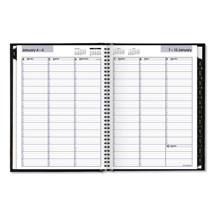 AT-A-GLANCE® DayMinder Hardcover Weekly Vertical-Column Format Appointment Book, 11 x 8, Black Cover, 12-Month (Jan to Dec): 2024 (AAGG520H00)