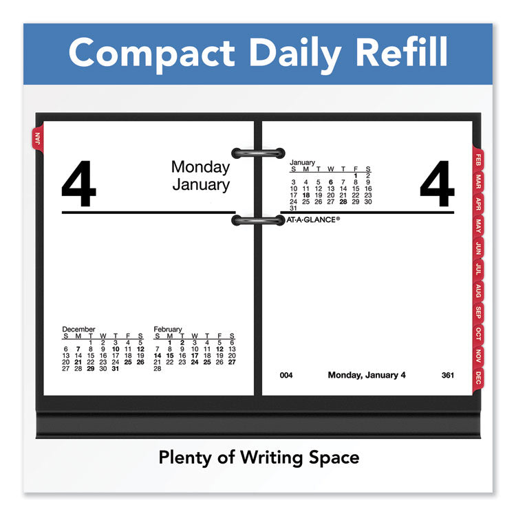 AT-A-GLANCE® Compact Desk Calendar Refill, 3 x 3.75, White Sheets, 12-Month (Jan to Dec): 2024 (AAGE91950)