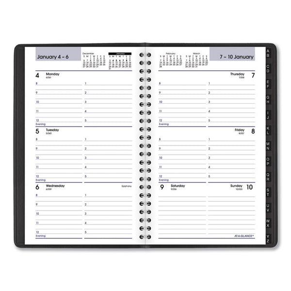 AT-A-GLANCE® DayMinder Block Format Weekly Appointment Book, Tabbed Telephone/Add Section, 8.5 x 5.5, Black, 12-Month (Jan to Dec): 2024 (AAGG21000)