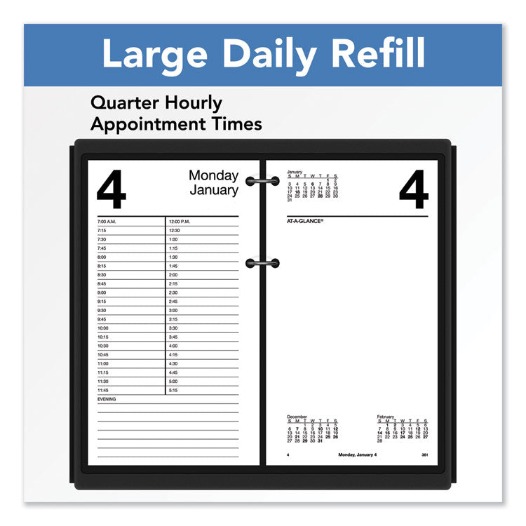 AT-A-GLANCE® Large Desk Calendar Refill, 4.5 x 8, White Sheets, 12-Month (Jan to Dec): 2024 (AAGE21050)