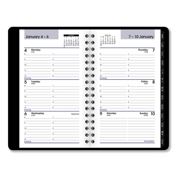 AT-A-GLANCE® DayMinder Weekly Pocket Appointment Book with Telephone/Address Section, 6 x 3.5, Black Cover, 12-Month (Jan to Dec): 2024 (AAGG25000)