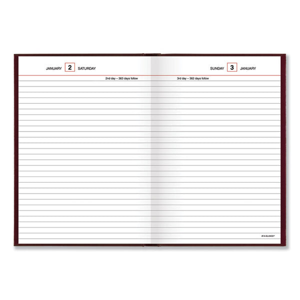 AT-A-GLANCE® Standard Diary Daily Reminder Book, 2024 Edition, Medium/College Rule, Red Cover, (201) 8.25 x 5.75 Sheets (AAGSD38913)