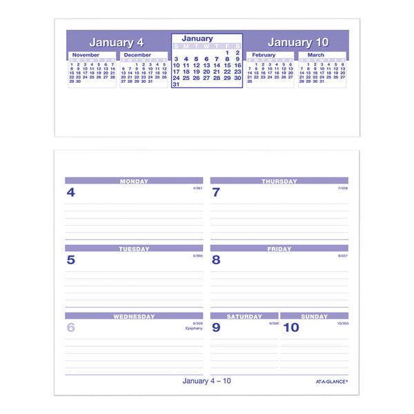 AT-A-GLANCE® Flip-A-Week Desk Calendar and Base, 7 x 5.5, White Sheets, 12-Month (Jan to Dec): 2024 (AAGSW700X00)