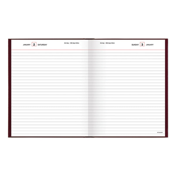 AT-A-GLANCE® Standard Diary Daily Diary, 2024 Edition, Medium/College Rule, Red Cover, (200) 9.5 x 7.5 Sheets (AAGSD37413)