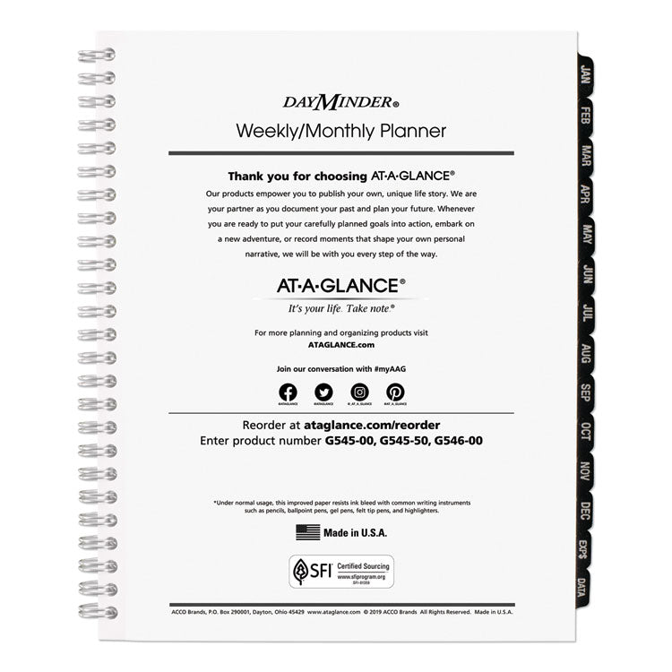 AT-A-GLANCE® DayMinder Executive Weekly/Monthly Refill, 8.75 x 7, White Sheets, 12-Month (Jan to Dec): 2025 (AAGG54550) Each