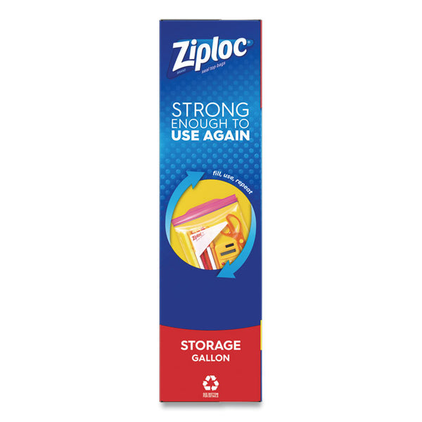 Ziploc® Double Zipper Storage Bags, 1 gal, 1.75 mil, 10.56" x 10.75", Clear, 38 Bags/Box, 9 Boxes/Carton (SJN314470)